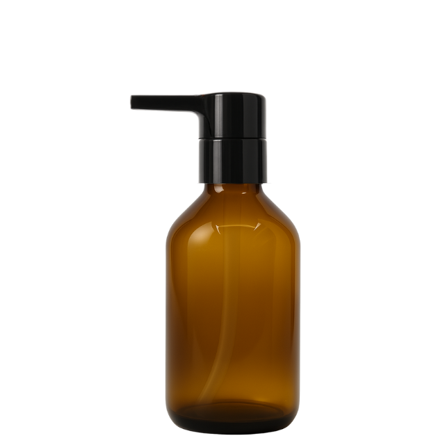 Frasco em vidro âmbar com válvula PUMP lisa - 100 ml