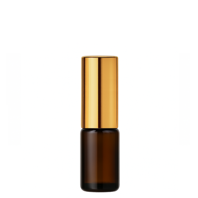 Frasco em vidro âmbar com válvula spray dourada - 10 ml (unidade ou kit)