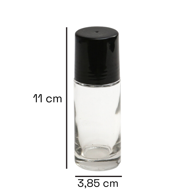Frasco de vidro transparente 50 ml - big rollon (unidade ou kit)