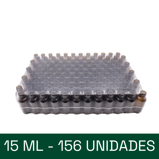 Frasco vidro âmbar sem tampa - 15 ml
