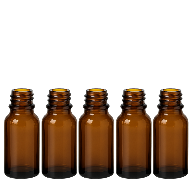 Frasco vidro âmbar sem tampa - 15 ml