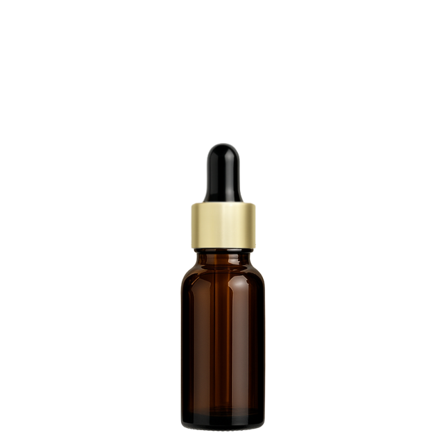 Frasco âmbar com conta-gotas dourado e bulbo preto - 20 ml (unitário ou kit)