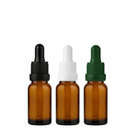 Frasco âmbar com conta-gotas PREMIUM R18 - 20 ml (unitário ou kit) - Preto / Branco / Verde