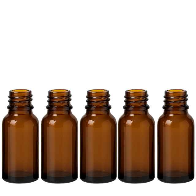 Frasco vidro âmbar sem tampa - 20 ml