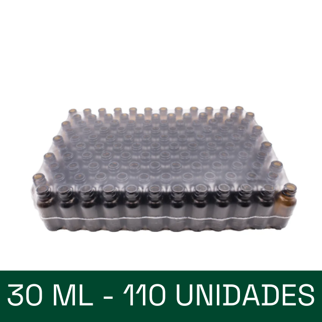 Frasco vidro âmbar sem tampa - 30 ml
