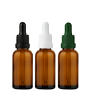 Frasco âmbar com conta-gotas PREMIUM R18 - 30 ml (unitário ou kit) - Preto / Branco / Verde
