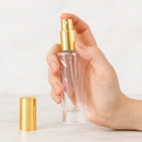 Frasco Luxo transparente com válvula spray dourada - 30 ml (unidade ou kit)