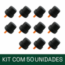 Tampa preta com lacre + gotejador R18 - euro - cor: Laranja — peça de reposição para conta-gotas