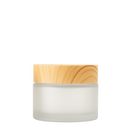 Frasco de vidro com tampa plástica textura bambu para cosmético - 50 gramas (kit ou unidade)