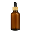 Frasco âmbar conta-gotas tampa madeira bulbo preto R18 - 50 ml (Unidade ou kit)