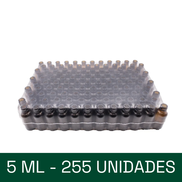 Frasco vidro âmbar sem tampa - 5 ml