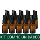 Frasco em vidro âmbar com válvula Pump (dosadora) R18 - 5 ml (unidade ou kit)