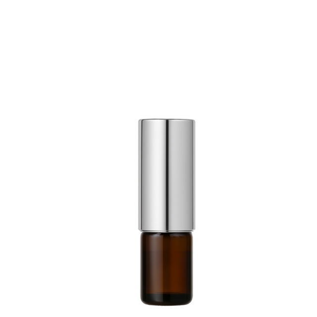 Frasco em vidro âmbar com válvula spray prateada - 5 ml (unidade ou kit)