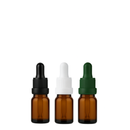 Frasco âmbar com conta-gotas PREMIUM - 5 ml (unitário ou kit) - Preto / Branco / Verde