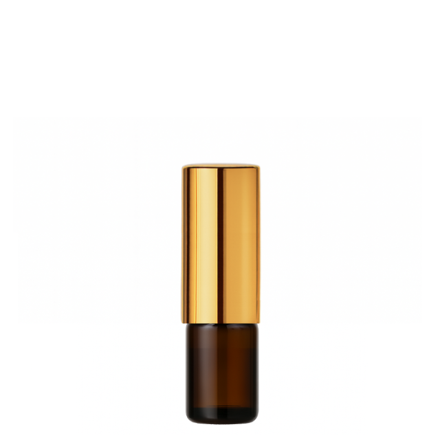 Frasco em vidro âmbar com válvula spray dourada - 5 ml (unidade ou kit)