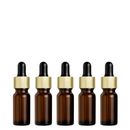 Frasco âmbar com conta-gotas dourado e bulbo preto - 5 ml (unitário ou kit)