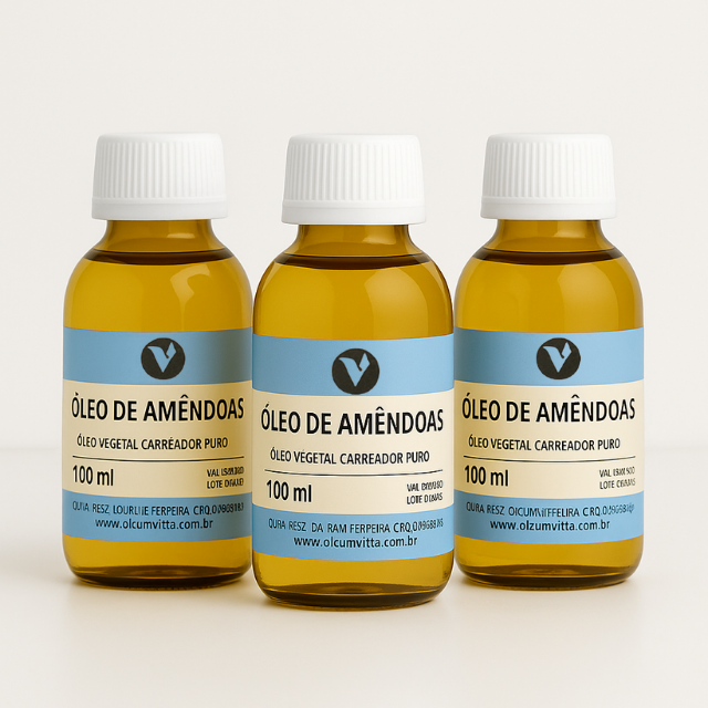 Óleo vegetal 100% puro - Amêndoas - desodorizado - 100 ml (kit ou unidade)