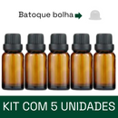 Frasco em vidro âmbar com batoque BOLHA R18 - 20 ml (unidade ou kit)