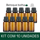 Frasco em vidro âmbar com batoque BOLHA R18 - 20 ml (unidade ou kit)