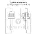 Frasco âmbar com conta-gotas PREMIUM R18 - 15 ml (unitário ou kit) - Preto ou Branco