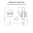 Frasco âmbar com conta-gotas PREMIUM - 5 ml (unitário ou kit) - Preto ou Branco