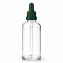 Frasco transparente com conta-gotas PREMIUM R18 - 100 ml (unitário ou kit) Preto / Branco / Verde