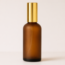 Frasco âmbar fosco com válvula spray R18 dourada - 100 ml (unidade ou kit)