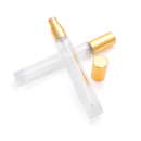 Frasco em vidro transparente luxo com válvula spray dourada - 10 ml (unidade ou kit)