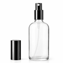 Frasco transparente com válvula spray R18 preta - 100 ml (unidade ou kit)