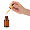 Frasco âmbar conta-gotas tampa madeira bulbo preto - 5 ml (Unidade ou kit)
