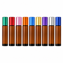 Frasco vidro âmbar R16 roll-on premium 10 ml (tampas coloridas)