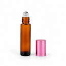 Frasco vidro âmbar R16 roll-on premium 10 ml (tampas coloridas)