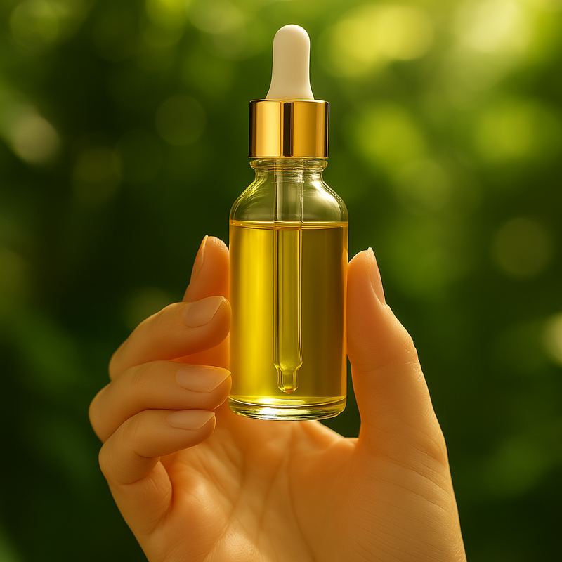 Frasco transparente com conta-gotas dourado e bulbo branco - 30 ml (unitário ou kit)