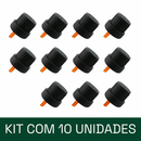 Tampa preta com lacre + gotejador R18 - euro - cor: Laranja — peça para frascos de aromaterapia e cosmética
