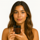 Frasco de vidro âmbar com tampa preta para cosmético - 100 gramas (kit ou unidade)