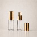 Frasco vidro cristal decant spray luxo dourada 5 ml