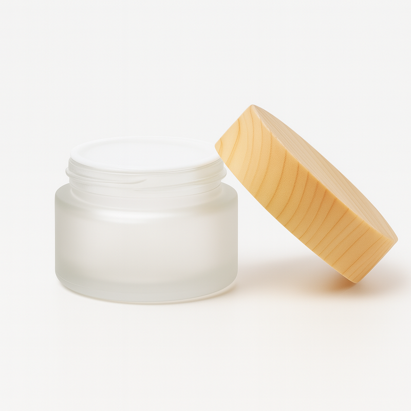 Frasco de vidro com tampa textura bambu para cosmético - 30 gramas (kit ou unidade)