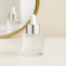 Frasco Visage com conta-gotas prateado e bulbo branco - 30 ml (unitário ou kit)