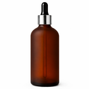 Frasco fosco âmbar conta-gotas tampa prateada bulbo preto R18 - 100 ml — ideal para aromaterapia, óleos terapêuticos e cosmética