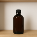 Frasco em PET âmbar com tampa preta com lacre R24 - 250 ml (kit ou unidade)