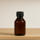 Frasco em PET âmbar com tampa preta com lacre - 100 ml (kit ou unidade)