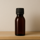 Frasco em PET âmbar com tampa preta com lacre - 60 ml (kit ou unidade)