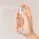 Frasco Luxo transparente com válvula spray prateada R18 - 60 ml (unidade ou kit)