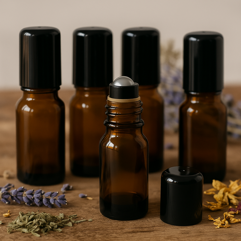 Frasco de vidro âmbar 10 ml - rollon PREMIUM (unidade ou kit)