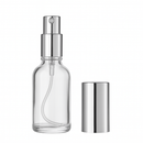 Frasco transparente com válvula spray prateada R18 - 30 ml (unidade ou kit)