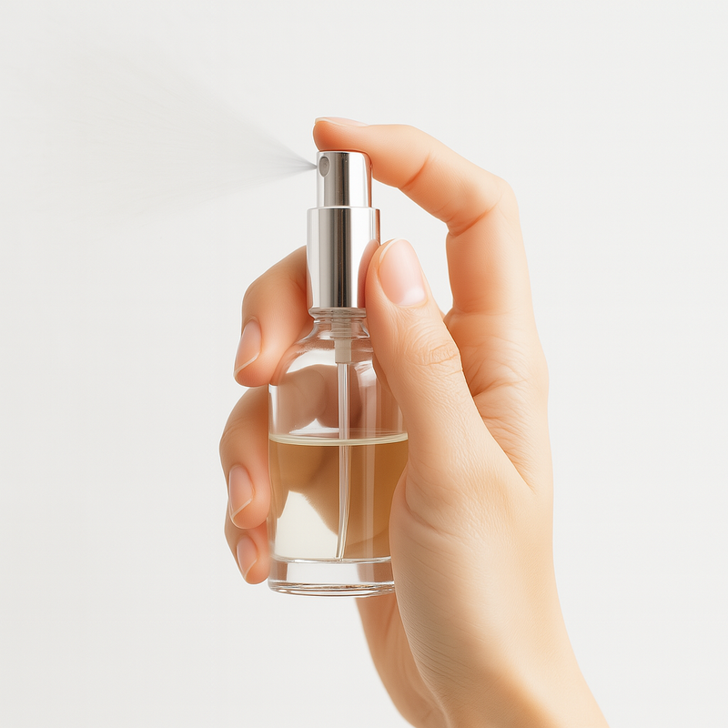 Frasco transparente com válvula spray prateada - 30 ml (unidade ou kit)