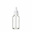 Frasco transparente com conta-gotas premium R18 - 30 ml - Preto ou Branco — embalagem profissional para aromaterapia