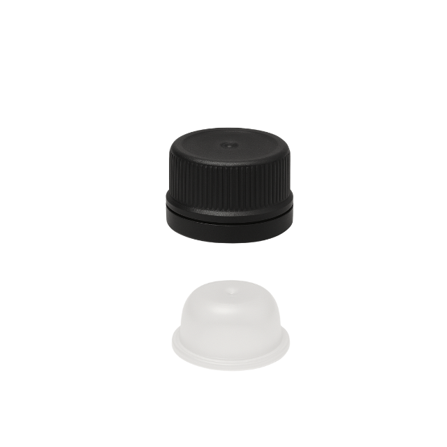 Tampa preta com lacre R24 + batoque bolha  (kit ou unidade)
