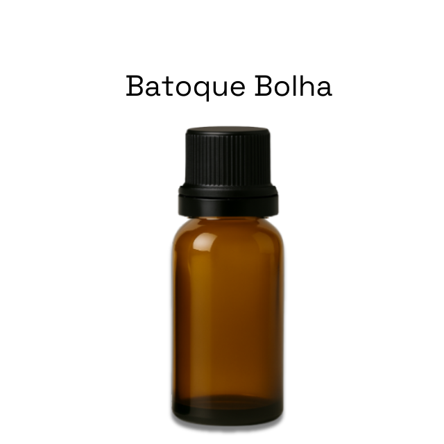 Frasco em vidro âmbar com batoque BOLHA - 15 ml (unidade ou kit)