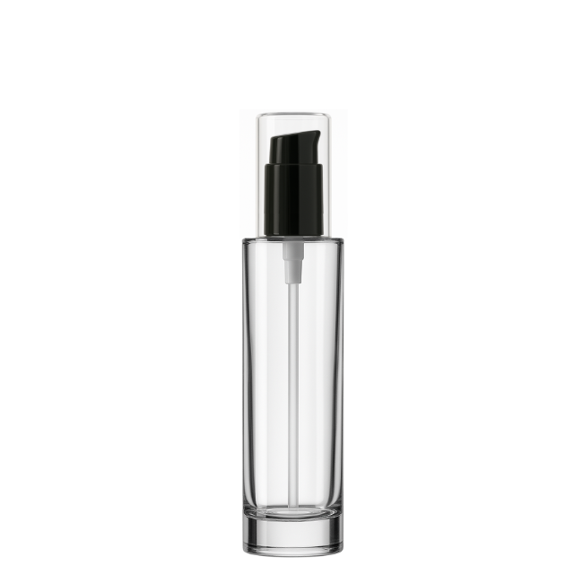 Frasco Luxo transparente com válvula dosadora preta - 30 ml (unidade ou kit)